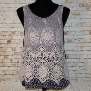 Maurices embroidered Front Floral Tank Top Size M